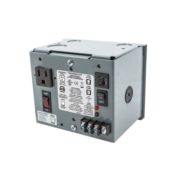 Enclosed Power Supply, 120V AC, 24V AC, 100VA